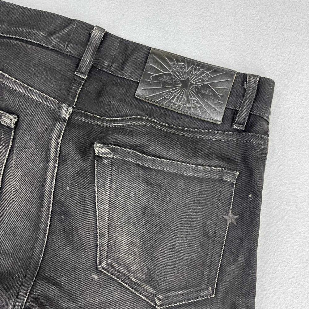 Brave Star Selvage Mens Black Raw Denim Jeans Made in USA Size 30 - Picture 15 of 16